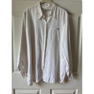 Vintage Chico’s 100% Linen Button Down Shirt Size 2 / Large Lightweight Top